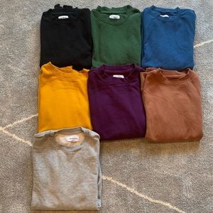 Goodfellow Lot of 7 Crew Sweatshirts Mens Small